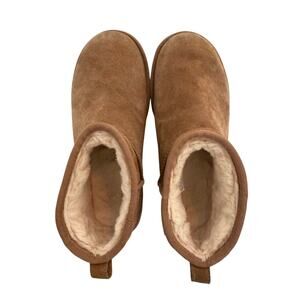 UGG Classic Ultra Mini Platform Boots Chestnut Suede Shearling Women's Size 9